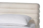 Baxton Studio Queen Alfie Boucle Floating Bed with Channel Tufted Headboard - Low Profile Minimalist Platform Bed Frame, Cream FredCo
