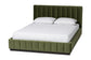 Baxton Studio Queen Granger Velvet Upholstered Platform Bed with Channel Tufted Headboard, Modern Low Profile Bed Frame, Moss Green FredCo