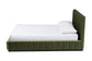 Baxton Studio Queen Granger Velvet Upholstered Platform Bed with Channel Tufted Headboard, Modern Low Profile Bed Frame, Moss Green FredCo