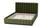 Baxton Studio Queen Granger Velvet Upholstered Platform Bed with Channel Tufted Headboard, Modern Low Profile Bed Frame, Moss Green FredCo