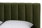 Baxton Studio Queen Granger Velvet Upholstered Platform Bed with Channel Tufted Headboard, Modern Low Profile Bed Frame, Moss Green FredCo