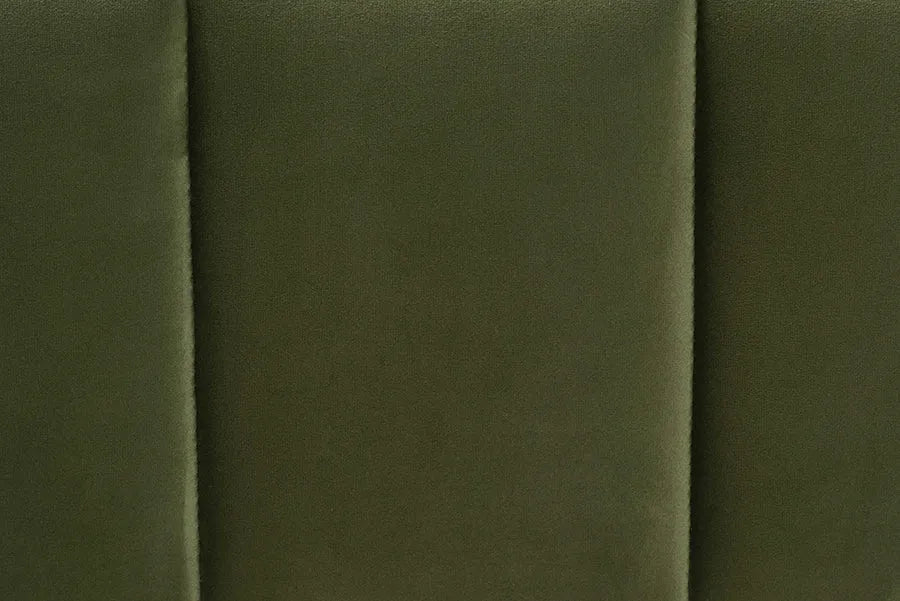 Baxton Studio Queen Granger Velvet Upholstered Platform Bed with Channel Tufted Headboard, Modern Low Profile Bed Frame, Moss Green FredCo