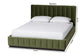 Baxton Studio Queen Granger Velvet Upholstered Platform Bed with Channel Tufted Headboard, Modern Low Profile Bed Frame, Moss Green FredCo