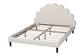 Baxton Studio Queen Size Albion Boucle Upholstered Platform Bed - Soft Fabric Bed Frame with Padded Headboard, Minimalist Design, Cream FredCo