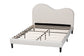 Baxton Studio Queen Size Dalton Boucle Upholstered Platform Bed - Soft Fabric Bed Frame with Headboard, Minimalist Design, Cream FredCo