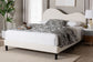 Baxton Studio Queen Size Dalton Boucle Upholstered Platform Bed - Soft Fabric Bed Frame with Headboard, Minimalist Design, Cream FredCo
