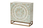 Baxton Studio Quintus Modern Bohemian Multicolor Mother of Pearl and Gold Metal Storage Cabinet FredCo