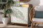 Baxton Studio Quintus Modern Bohemian Multicolor Mother of Pearl and Gold Metal Storage Cabinet FredCo