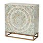 Baxton Studio Quintus Modern Bohemian Multicolor Mother of Pearl and Gold Metal Storage Cabinet FredCo