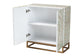 Baxton Studio Quintus Modern Bohemian Multicolor Mother of Pearl and Gold Metal Storage Cabinet FredCo