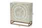 Baxton Studio Quintus Modern Bohemian Multicolor Mother of Pearl and Gold Metal Storage Cabinet FredCo