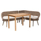 Baxton Studio Raisa Modern Bohemian Greywashed Seagrass Bench and Wood Table 3-Piece Dining Nook Set FredCo