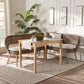 Baxton Studio Raisa Modern Bohemian Greywashed Seagrass Bench and Wood Table 3-Piece Dining Nook Set FredCo