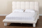 Baxton Studio Ralayna Modern Luxe Ivory Boucle Fabric Queen Size Bed FredCo