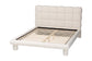 Baxton Studio Ralayna Modern Luxe Ivory Boucle Fabric Queen Size Bed FredCo