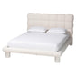 Baxton Studio Ralayna Modern Luxe Ivory Boucle Fabric Queen Size Bed FredCo