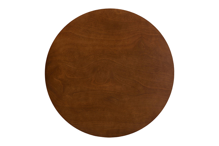 Round mid-century modern wood dining table top, suitable for kitchen or dining room furniture