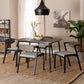 Baxton Studio Revelin Industrial Grey Fabric and Metal Dining Set FredCo