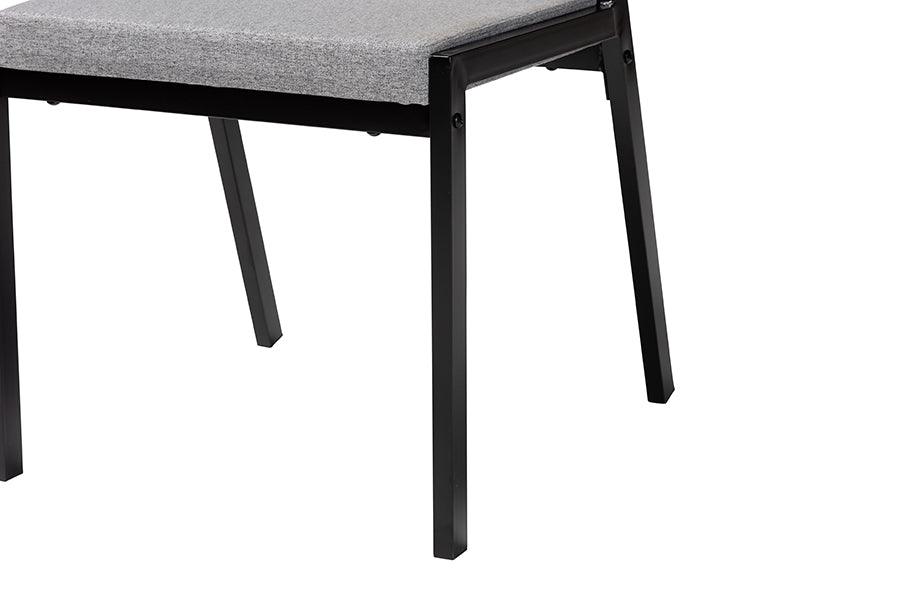 Baxton Studio Revelin Industrial Grey Fabric and Metal Dining Set FredCo