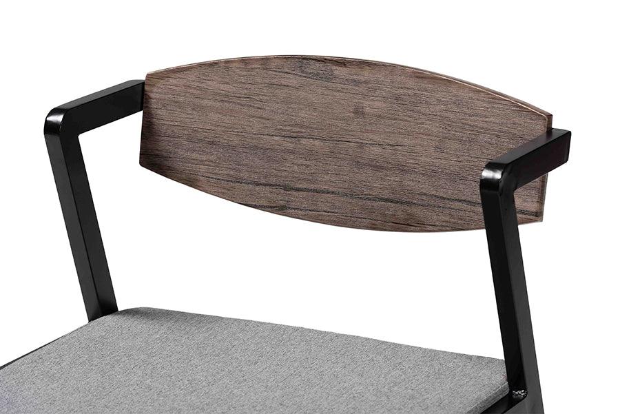 Baxton Studio Revelin Industrial Grey Fabric and Metal Dining Set FredCo