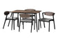 Baxton Studio Revelin Industrial Grey Fabric and Metal Dining Set FredCo