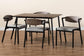Baxton Studio Revelin Industrial Grey Fabric and Metal Dining Set FredCo