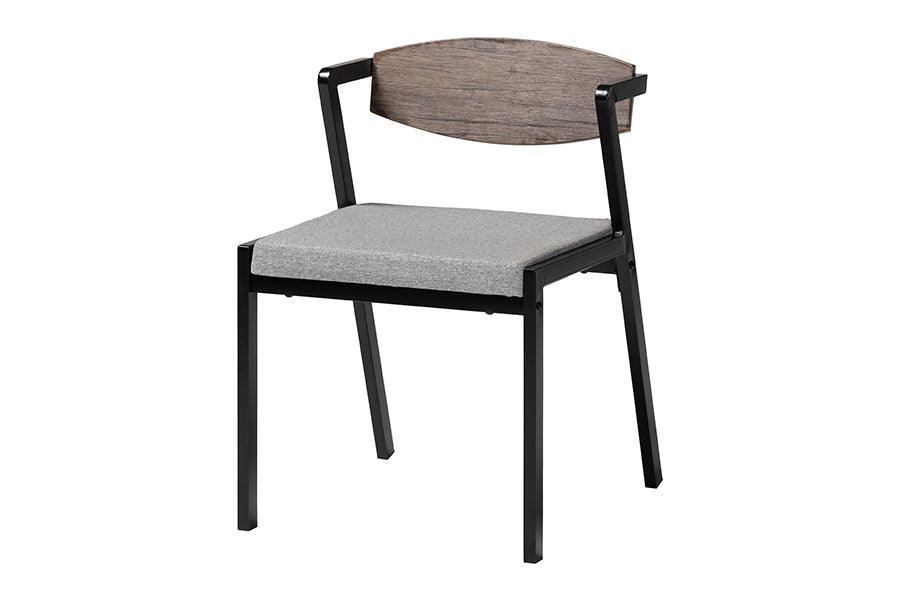 Baxton Studio Revelin Industrial Grey Fabric and Metal Dining Set FredCo