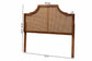 Baxton Studio Risha Mid-Century Modern Ash Walnut Finished Wood and Rattan Headboard FredCo