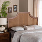 Baxton Studio Risha Mid-Century Modern Ash Walnut Finished Wood and Rattan Headboard FredCo