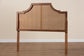 Baxton Studio Risha Mid-Century Modern Ash Walnut Finished Wood and Rattan Headboard FredCo