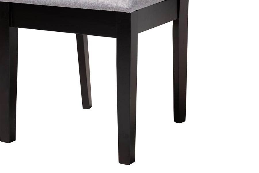 Baxton Studio Rita Modern Grey and Dark Brown Finished Wood 5-Piece Dining Set FredCo