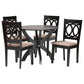Baxton Studio Rita Modern Sand Dark Brown Finished Wood 5-Piece Dining Set FredCo