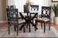 Baxton Studio Rita Modern Sand Dark Brown Finished Wood 5-Piece Dining Set FredCo