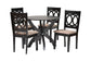 Baxton Studio Rita Modern Sand Dark Brown Finished Wood 5-Piece Dining Set FredCo