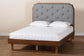 Baxton Studio Roald Mid-Century Modern Grey Fabric and Walnut Brown Wood King Size Platform Bed FredCo