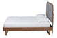 Baxton Studio Roald Mid-Century Modern Grey Fabric and Walnut Brown Wood Queen Size Platform Bed FredCo