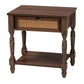 Baxton Studio Roden Transitional Dark Brown Nightstand with Rattan FredCo