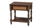 Baxton Studio Roden Transitional Dark Brown Nightstand with Rattan FredCo