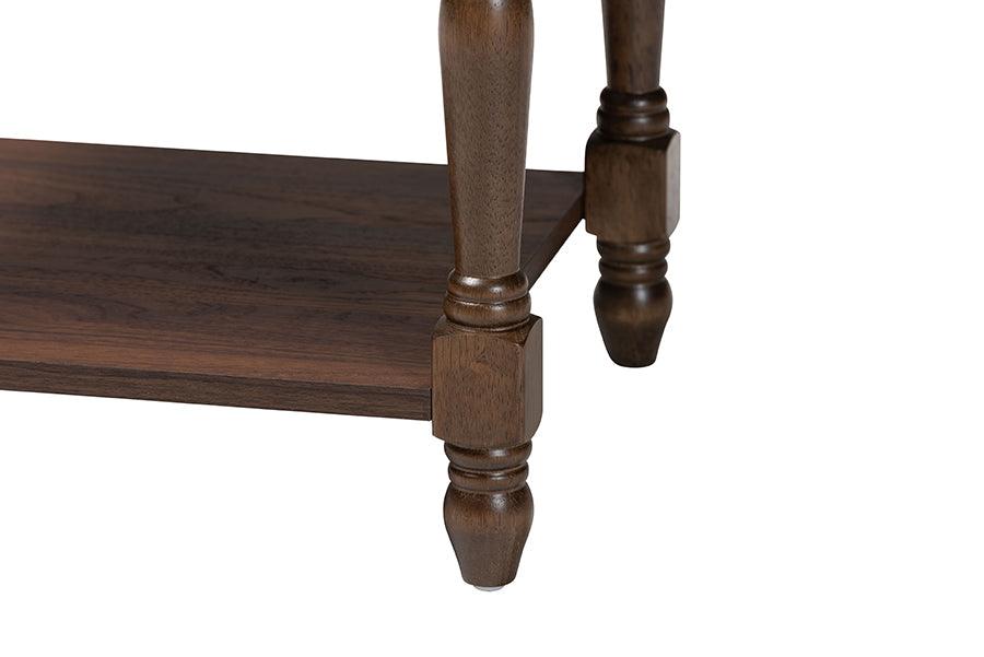 Baxton Studio Roden Transitional Dark Brown Nightstand with Rattan FredCo