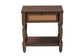 Baxton Studio Roden Transitional Dark Brown Nightstand with Rattan FredCo