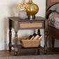 Baxton Studio Roden Transitional Dark Brown Nightstand with Rattan FredCo