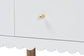 Baxton Studio Roni Modern White Scalloped Wood 4-Piece Full Bedroom Set with Two Nightstands FredCo