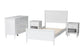 Baxton Studio Roni Modern White Scalloped Wood 4-Piece Full Bedroom Set with Two Nightstands FredCo