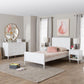 Baxton Studio Roni Modern White Scalloped Wood 4-Piece Full Bedroom Set with Two Nightstands FredCo