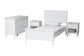 Baxton Studio Roni Modern White Scalloped Wood 4-Piece Full Bedroom Set with Two Nightstands FredCo