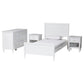 Baxton Studio Roni Modern White Scalloped Wood 4-Piece Full Bedroom Set with Two Nightstands FredCo