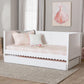Baxton Studio Roni Modern White Scalloped Wood Twin Daybed with Trundle FredCo