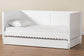 Baxton Studio Roni Modern White Scalloped Wood Twin Daybed with Trundle FredCo