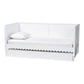 Baxton Studio Roni Modern White Scalloped Wood Twin Daybed with Trundle FredCo