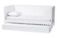 Baxton Studio Roni Modern White Scalloped Wood Twin Daybed with Trundle FredCo